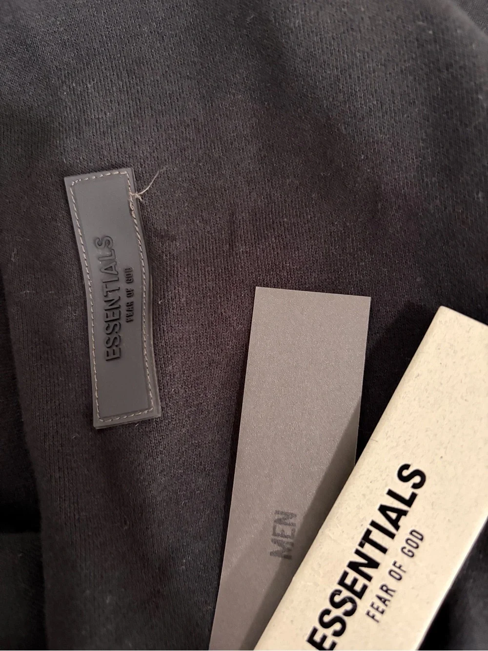 Essentials Black Graphic Logo hoodie black on black